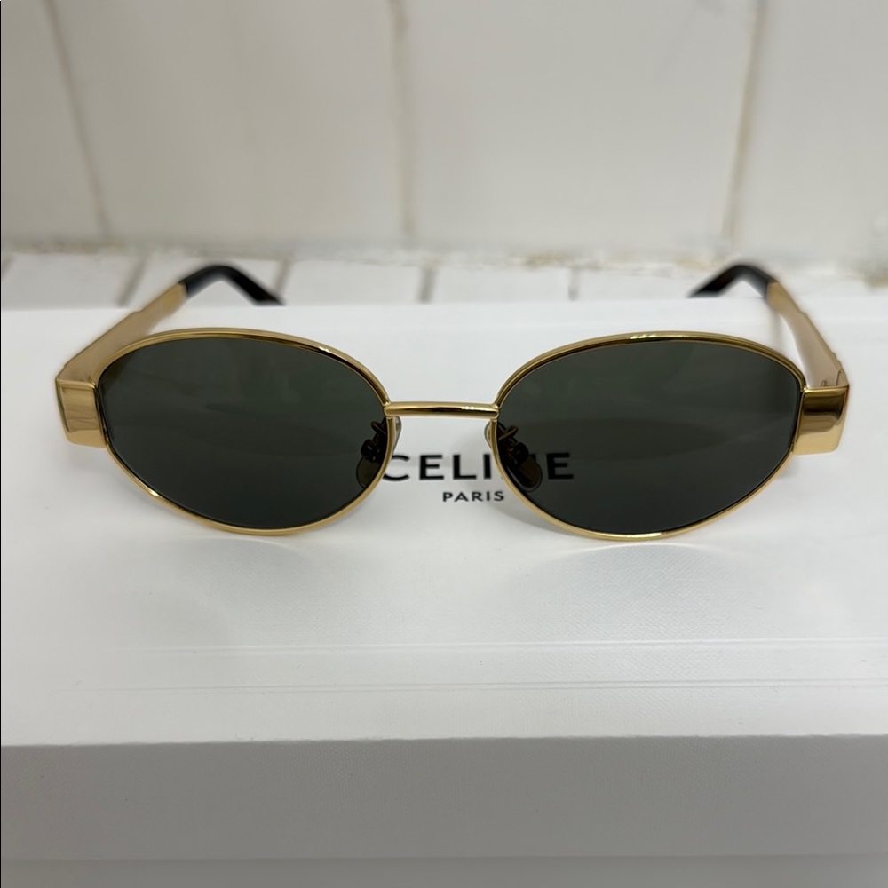 CELINE TRIOMPHE METAL 01 SUNGLASSES IN METAL